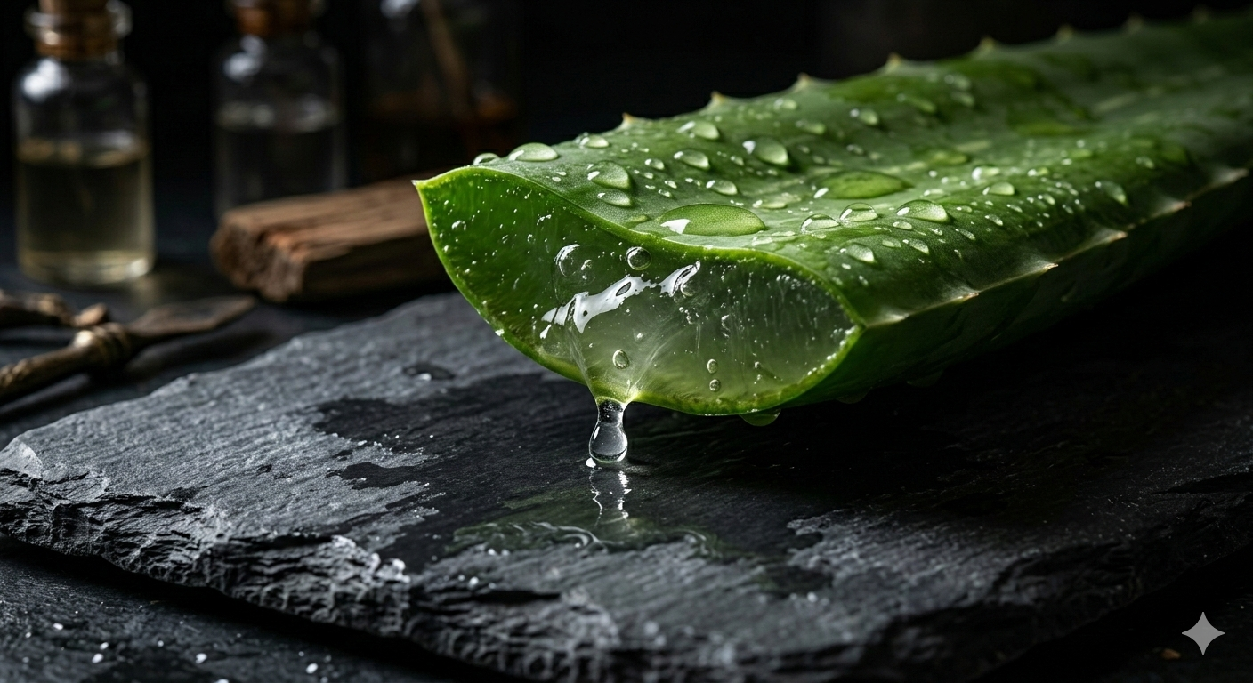 Fresh aloe vera plant with lush green leaves
