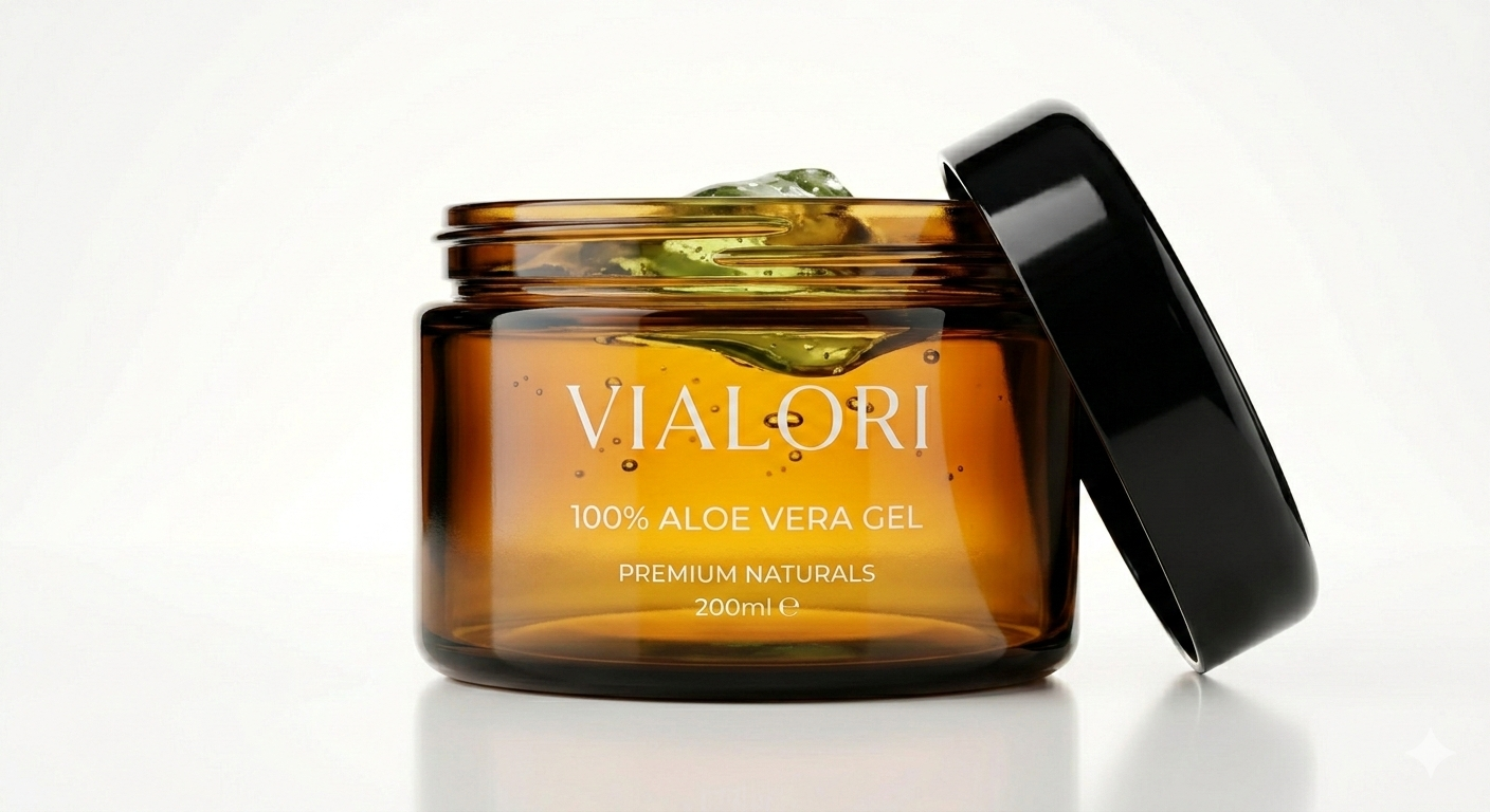 Open Vialori bottle showing the pure gel inside